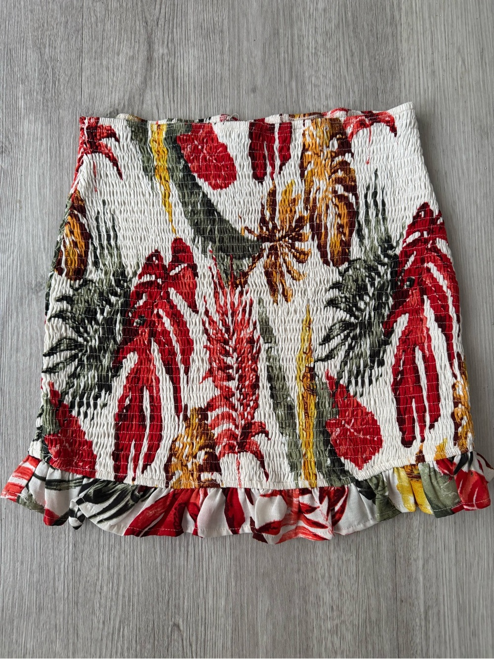 Windsor Ready For Paradise Tropical Print Smocked Mini Skirt Size Small Medium